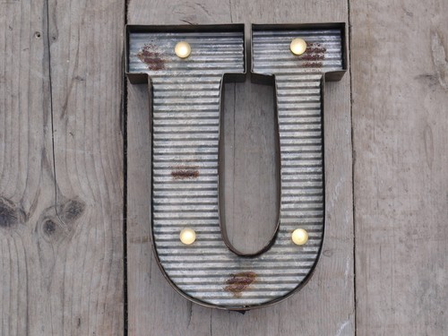 Kirmes DEL Light Wall Lettres Style Vintage Métal Alphabet Carnaval Lighting