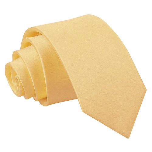 DQT Satin Plain Solid Pale Yellow Kids Child Holy Communion Page Boys Tie