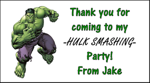 48 Hulk Marvel merci Autocollants Étiquettes Sac Fête Sweet Cônes personnalisé