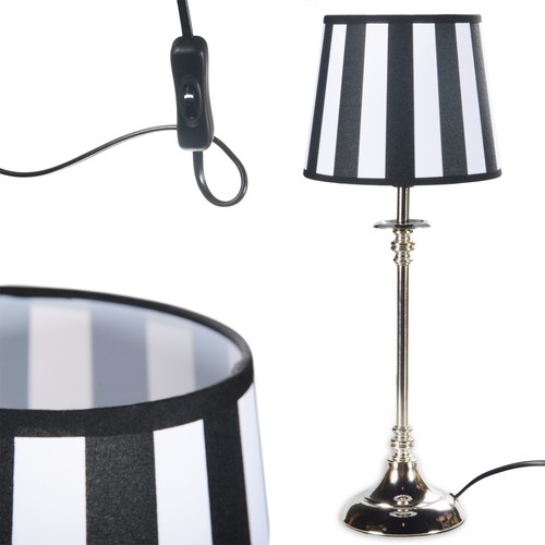 Lampada da tavolo bianco e nero Argento Luce base comodino LA-001SW