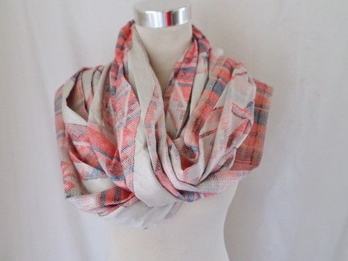 Marks /& Spencer Aztec Soft Shawl Scarf Pashmina Wrap Cream Orange 200 x 70cm
