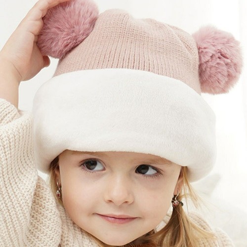 Sombreros De Invierno Para Niños Gorra De Punto Forro Polar Cálido Lana Bufandas