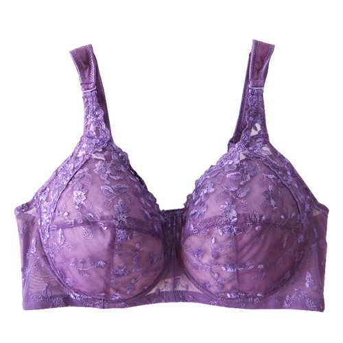 Women Underwire Thin padded Full Cup exquisite Ebroidery Bra 36-48 C D E F G H