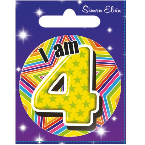 Age 4 Birthday Badge 4th Birthday Badge Gift Present