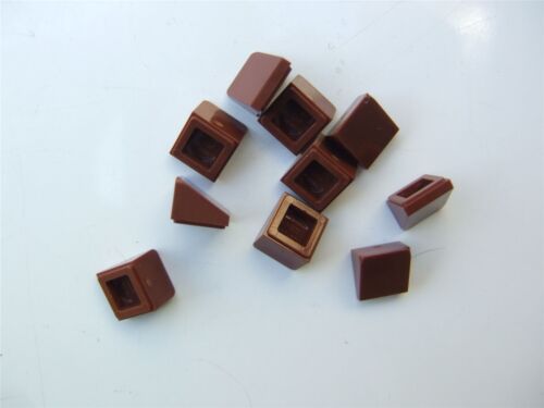 4504376 10 x Lego Brown Tuile 1X1X2//3 ABS pièces et morceaux
