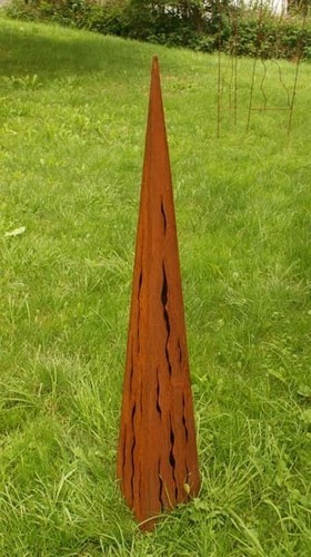 Garten Deko Säule Raindrops mit Risse 125cm Rostsäule