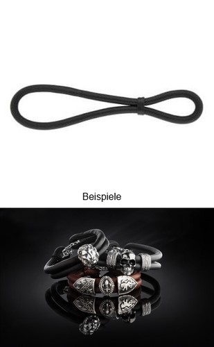 Kreuz mit Rose Dornen Rebeligion Silber für Leder Armband Black Rock Large
