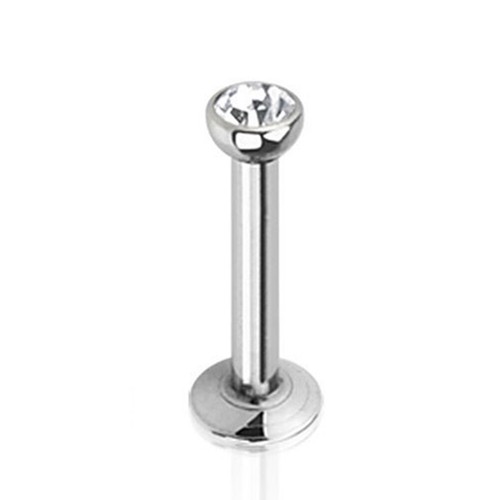 16G Internal Threaded Zircon Labret Lip Ear Cartilage Stud Bar Piercing Jewelry