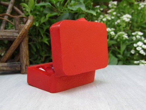 Miniature Dollhouse FAIRY GARDEN Accessories ~ Large Red Fishing Tackle Box NEW