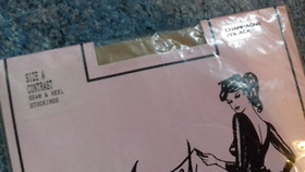 AGENT PROVOCATEUR vintage rare CHAMPAGNE/BLACK seam & heel STOCKING A Small BNIP