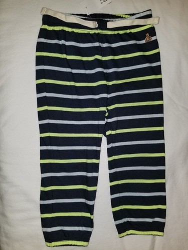 New toddler boy Baby Gap 6-12 month sweatpants X2 stripped blue Logo outfit set