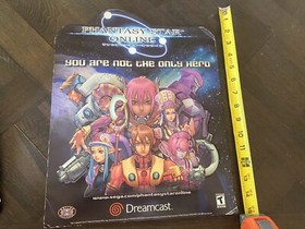 VTG Phantasy Star Online Store Display! Sega Dreamcast 2000 Sign 15”x12” Sign!