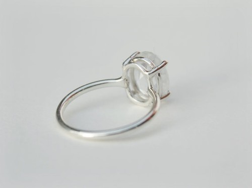 925 STERLING SILVER BLUE FIRE RAINBOW MOONSTONE JEWELRY SOLITAIRE CHRISTMAS RING