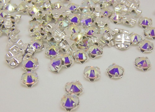 30 pcs Swarovski 53102 rose montees 4 mm CRYSTAL AB Pour Aufnähen À faire soi-même