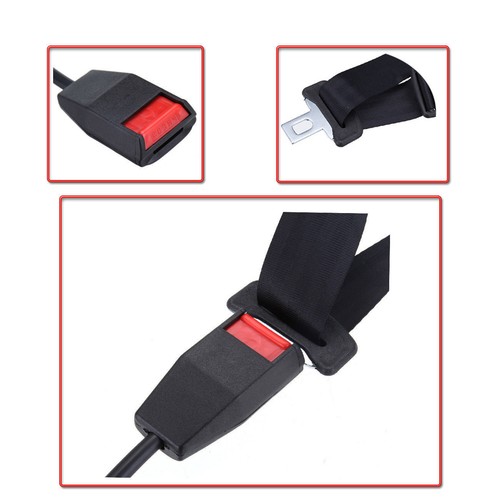 2X Black Universal 3 Point Retractable AUTO Car Seat Lap Belts Adjustable Safety