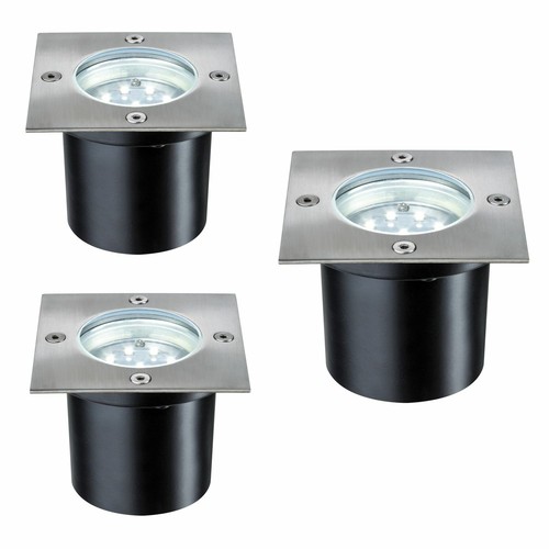 Special EBL Set Boden eckig LED 3x1,2W 6VA 230//12V 100mm Edelstahl//Edelstahl