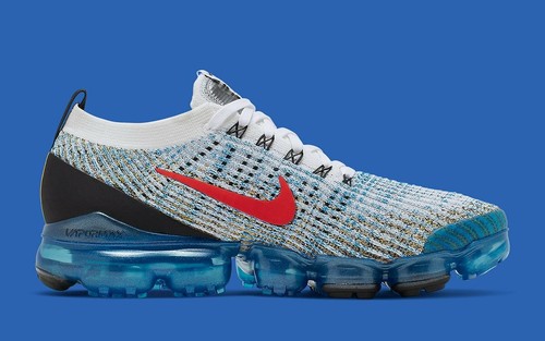 Nike Air Max Vapormax Flyknit 3.0 PHOTO BLUE WHITE RED BLACK USA AJ6900-106 Men