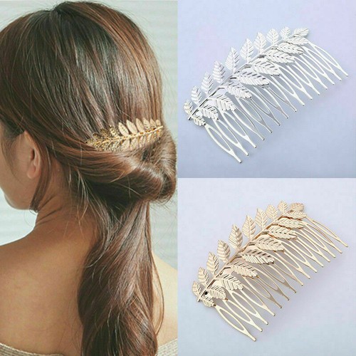 1Pcs Fashion .Womens Cute Lovely Leaves Golden Metal Hair Punk Hairpin Re P1Q0