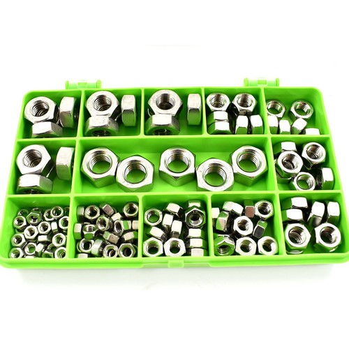 141 Surtidos M4 M5 M6 M8 M10 M12 A2 De Acero Inoxidable Tuerca Kit Completo hilo LeftHand