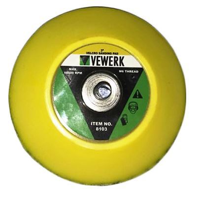 3/" 75mm Hook Loop Sanding Polishing Backing Pad with M6 Thread for Air Sander