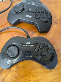 Sega Saturn Model 2 Video Game Console Black MK-80000A 2 controllers untested