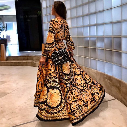 Womens Boho Long Dresses Ladies Summer Beach Party Floral Maxi Dress Plus Size