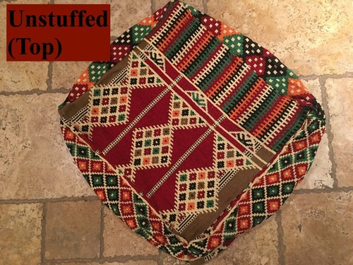 Handmade Moroccan Exquisite Kilim Rug Pouf Storage Ottoman Floor Pillow