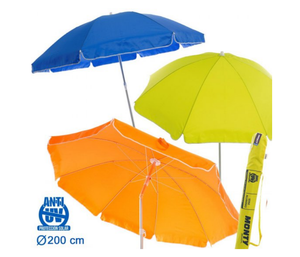 Ombrellone Estate Mare Spiaggia Anti Uv Pieghevole Diametro 200cm Colori Assorti