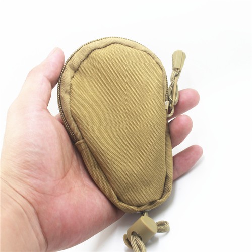 EDC Mini Tactical Zipper Coin Purse Outdoor Men Nylon Key Pouch Money Bag