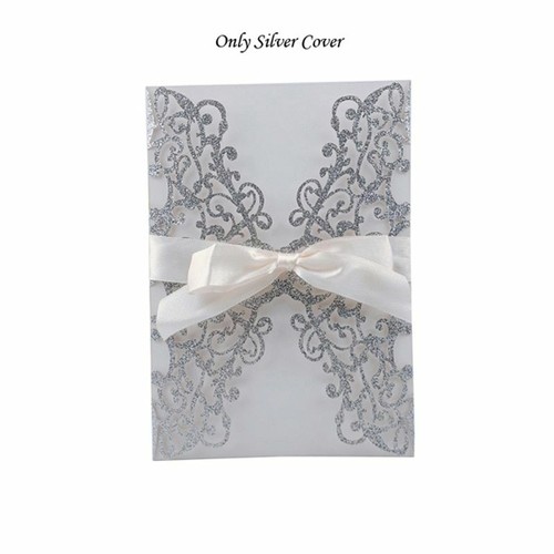 Details about / Hollow Out Invitation Cards For Wedding Party Supply Laser Cut Ribbon 50pcs//set