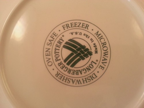 Longaberger Woven Traditions Pottery 10/" Dinner Plate Heritage Green~USA~EUC!