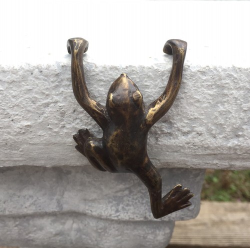 Bronze Skulptur Bronzefigur Frosch zum Hängen 9cm Tier Figur Dekoration Kröte