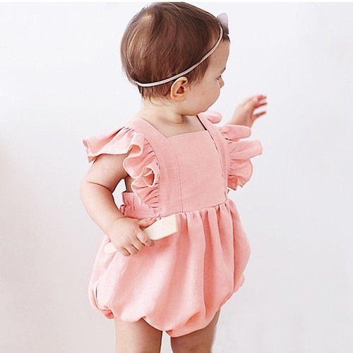 Baby Girls Summer Newborn Ruffle Dress Romper Bodysuit Jumpsuit Outfit