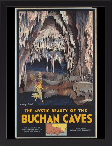 BUCHAN CAVES VICTORIA TRAVEL VINTAGE REPRO A3 FRAMED PHOTOGRAPHIC PRINT POSTER