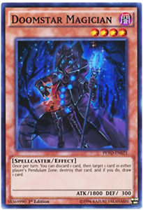 Yuhioh 3X Doomstar Magician 1st Edition Super Rare PEVO-EN021 NM//M