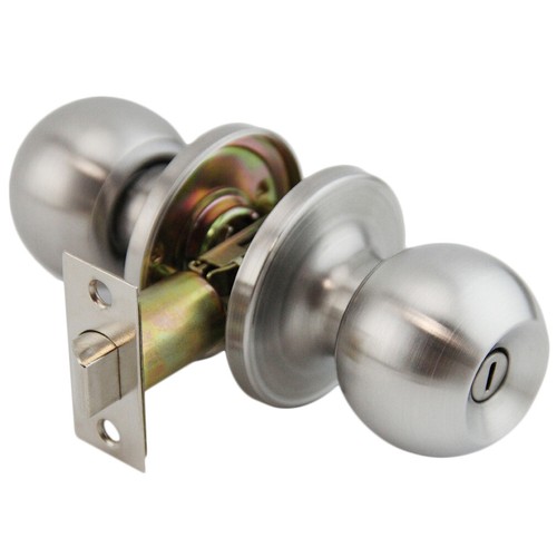 Satin Nickel Round Door Knob Handle Lock Entry Privacy Passage Knobs LOT 10-100