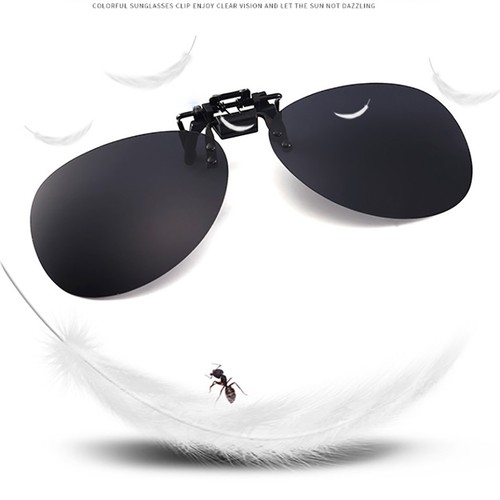 Polarized Driving Eyewear Day Night Clip-on Flip-up Sunglasses Lens UV400 CHC