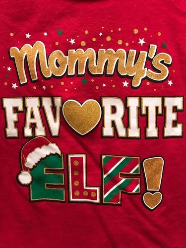 4 Christmas Toddler Girl Red T-Shirt Blouse Size 2 5T Mommy/'s Fav Elf NWT