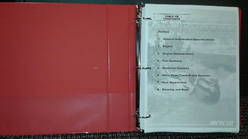 Arctic Cat 2011 snowmobile all models repair service manual in 3-ring binder