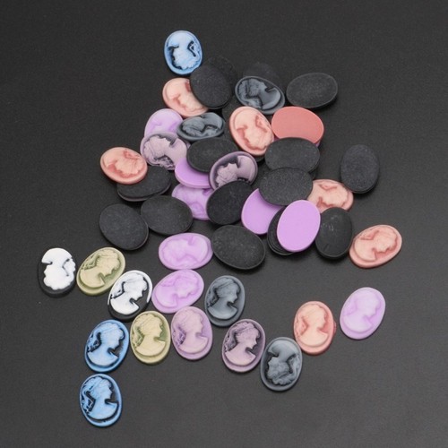 50PC Mixed Resin Oval Cameo Queen Head DIY Jewelry Making Cabochon Arts Crafts