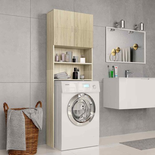Waschmaschinenschrank 190x64cm Badmöbel Badschrank Bad Hochschrank Farbauswahl