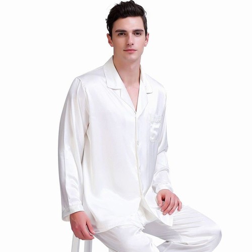 Mens Silk Satin Pajamas Set Pjs Sleepwear Loungewear Fits All Season