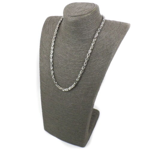 Collana Uomo Acciaio 316L Catena Massiccia Maglia Bizantina 5mm x 55 cm da Inox