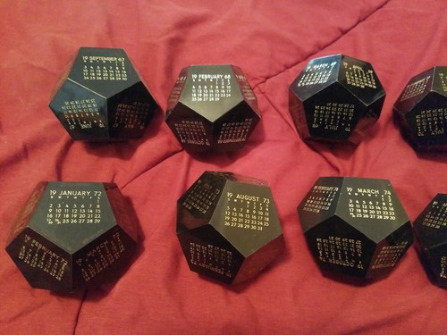 Vintage Calendar 12 Sided Geometric 1 1968 1970 71 72 73 74 75 76 77 ect