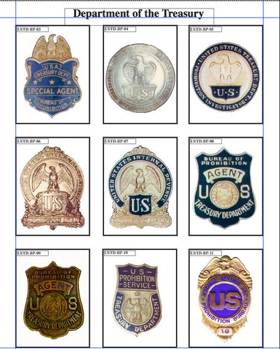 U.S TREASURY DEPARTMENT Chronology of Badges by Lucas