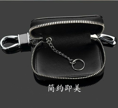 All Car Logo Leather Car Key Chain Case Remote Control Auto Keyfob wallet bag
