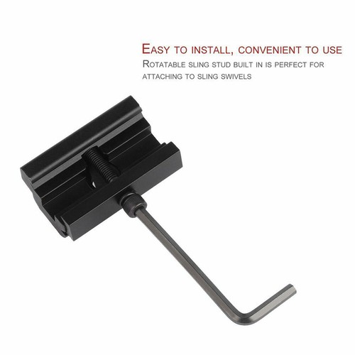 Tactical Sling Swivel Stud Adapter Mount 20mm Weaver Rail For Bipod Hunting New