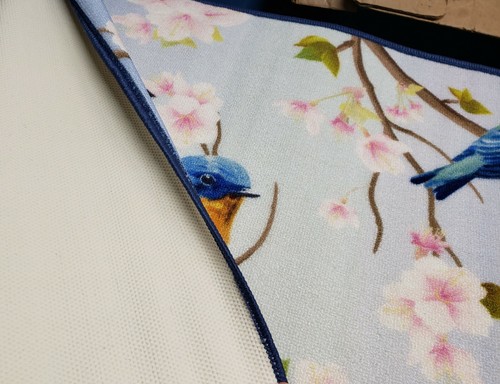 27/"x 45/" CE nonskid back EXTRA LONG PRINTED NYLON RUG RUNNER BIRDS /& FLOWERS