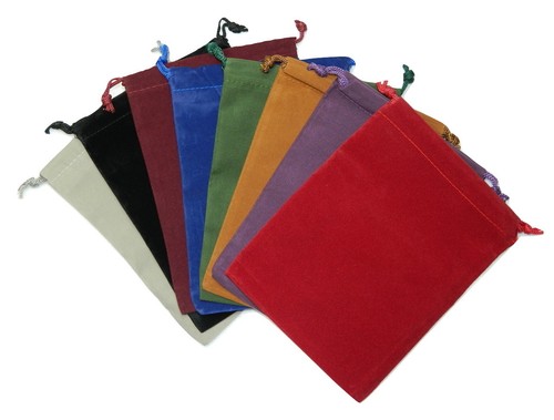Lot of 8 Large Multiple Color RPG Dice Bags 5 x 7/" Velveteen Cloth New DnD Pouch
