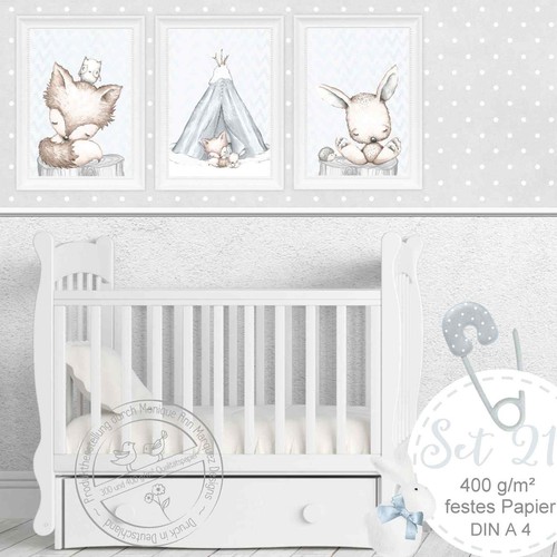 Kids Teens At Home Set21 Kinder Baby Zimmer Bild Er Tiere Fuchs Poster Tierbild Bilder Set Din Home Garden Mbln Org